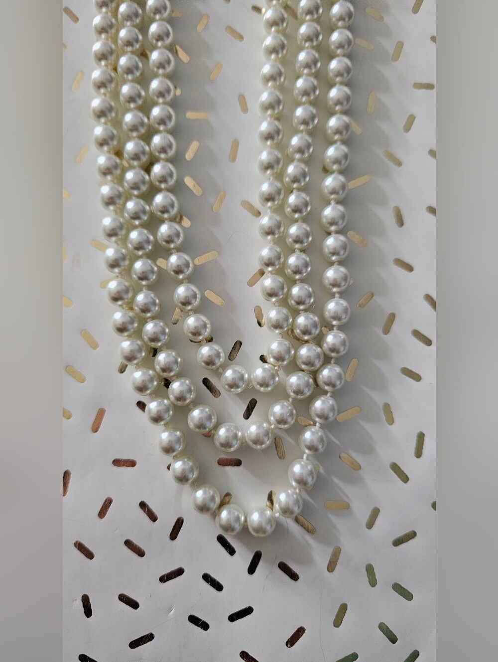 J. Crew Long Faux Pearl Strand Necklace in Cream 46" Xtra long Layering effect.
